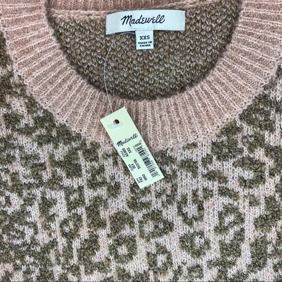 Madewell Leopard Print Sweater in Soft Pink NWT - Picture 4 of 8
